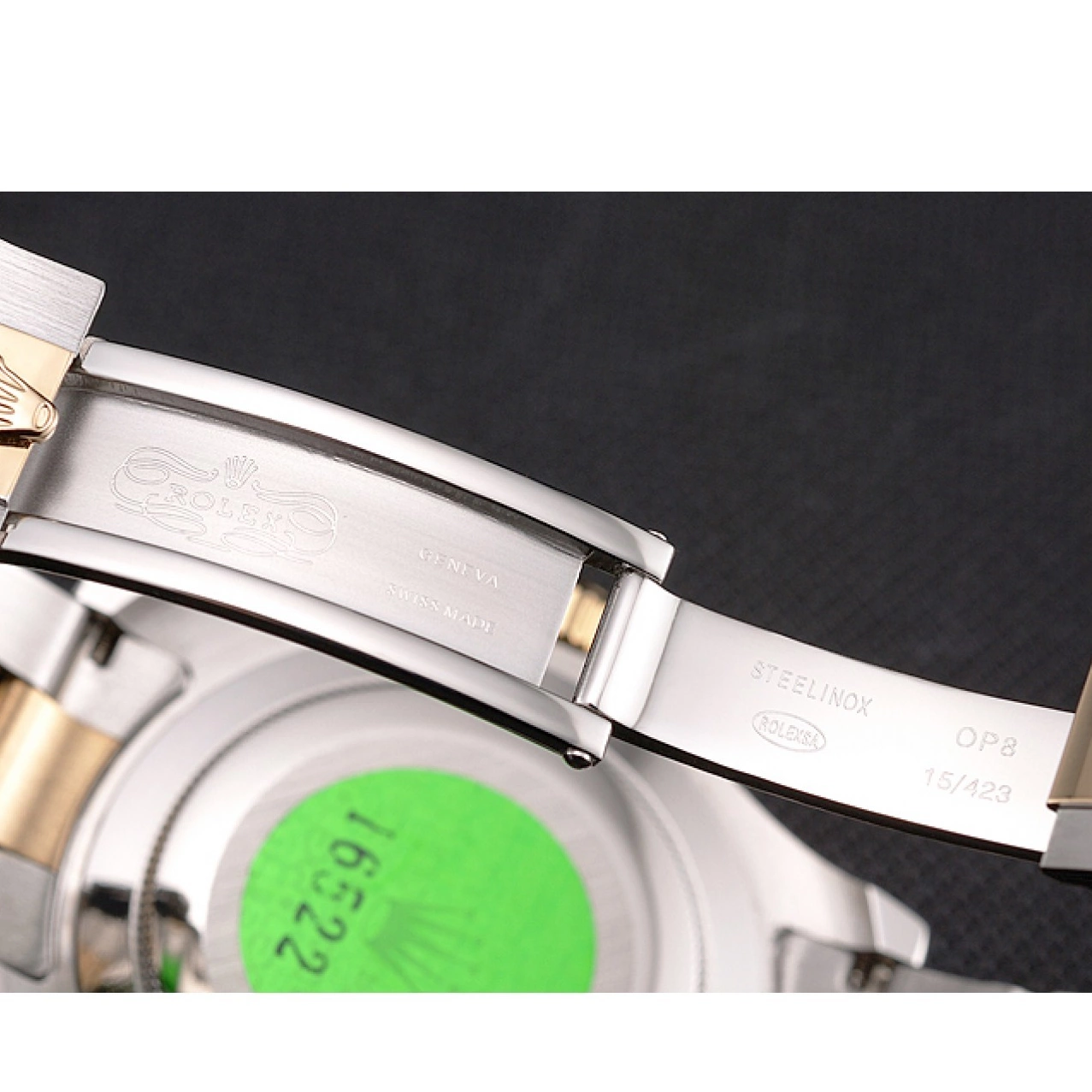 Aaa replica watch Case Dial Stainless Gold Bezel Two Bracelet Steel White Rolex Yacht-Master Tone 0819